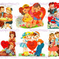 68 Vintage Cute Valentine Couples Little Sweethearts Card Collage Sheets Boys Girls In Love Printable PDF Instant Digital Download 300 dpi