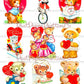 72 Vintage Teddy Bear Valentines Day Cards All Teddies Animal Themed Collage Sheets Printable PDF Instant Digital Download 2 Sizes