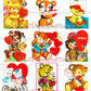 72 Vintage Teddy Bear Valentines Day Cards All Teddies Animal Themed Collage Sheets Printable PDF Instant Digital Download 2 Sizes