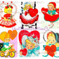 48 Vintage Cute Girly Girls Valentines Day Cards Retro Collage Sheets Printable PDF Instant Digital Download ALL Sweet Little Ladies Clipart