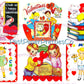 54 Vintage School Classroom Valentines Day Cards Retro Collage Sheets Printable PDF Instant Digital Download Teacher Classmates Themed