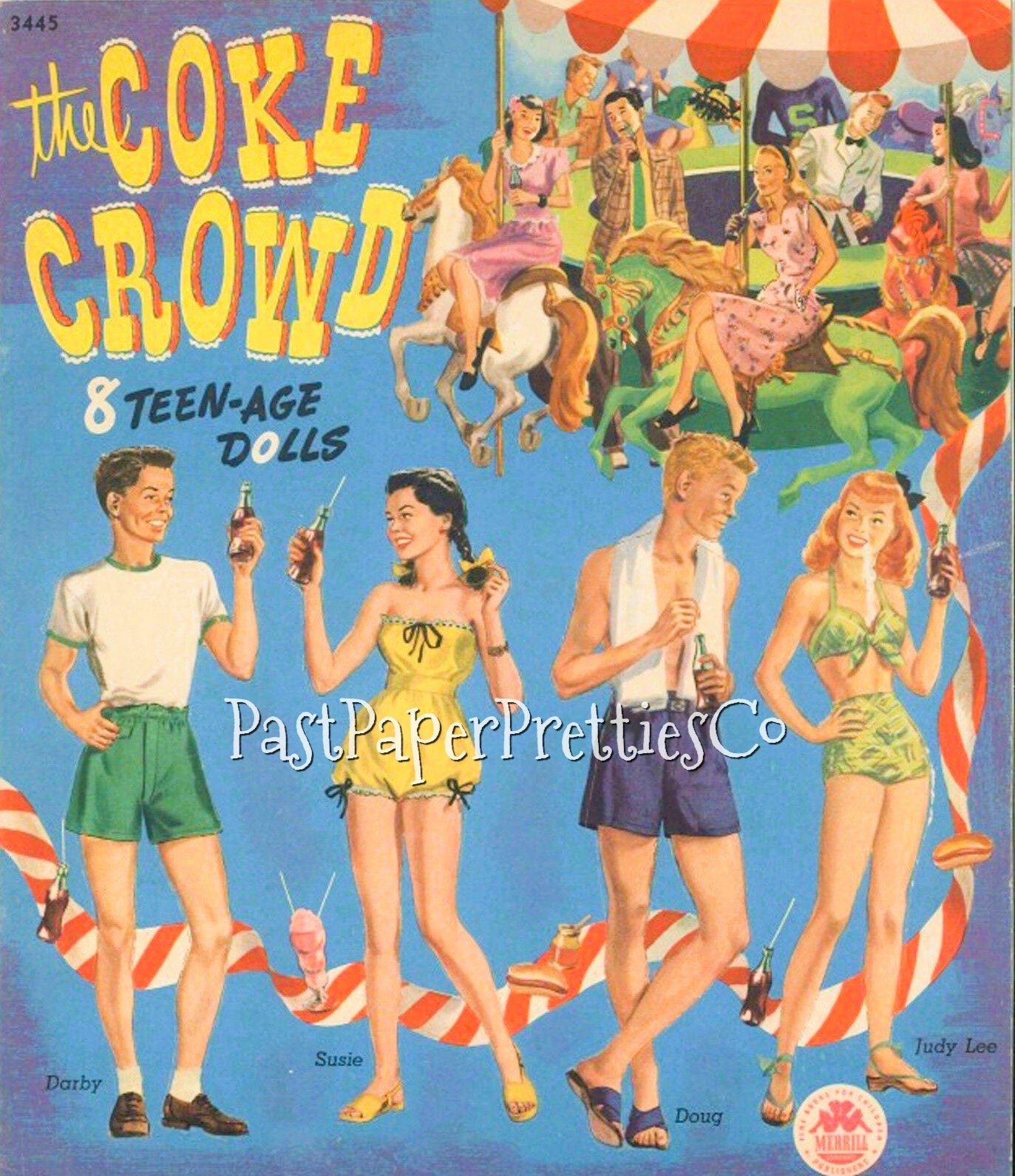 Vintage Paper Dolls The Coke Crowd 8 Teenager Dolls 1946 Printable PDF Instant Digital Download Boy Girl Teen Friends Clip Art