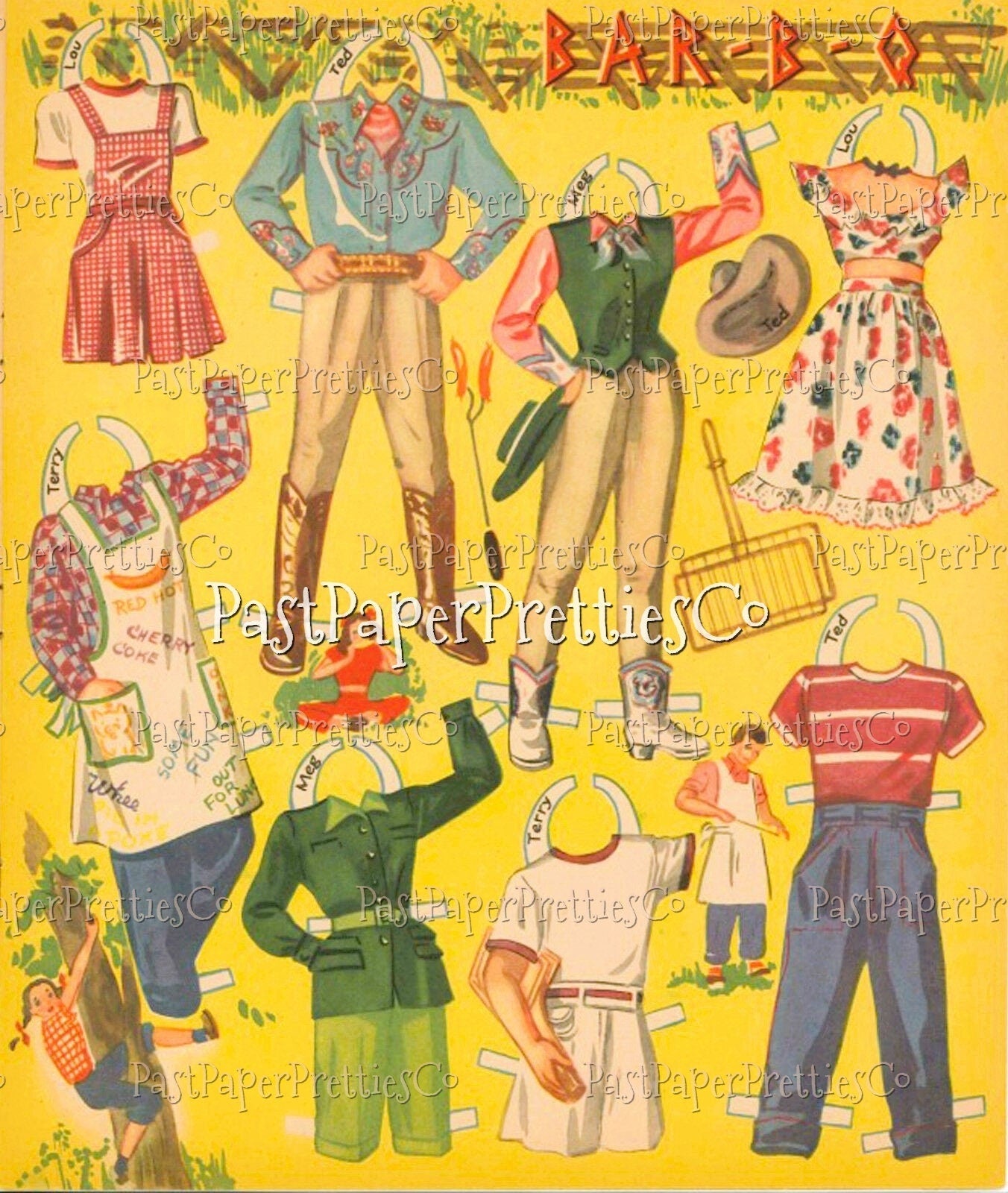 Vintage Paper Dolls The Coke Crowd 8 Teenager Dolls 1946 Printable PDF Instant Digital Download Boy Girl Teen Friends Clip Art