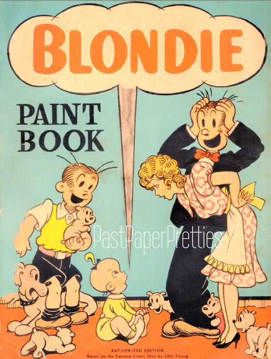 Vintage Printable Coloring Book Pages Blondie Paint Book 1940s PDF Instant Digital Download 64 Pages Comic Strip Family Clip Art