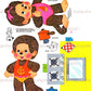 Vintage Monchhichi Paper Dolls Playset 1983 Printable PDF Instant Digital Download Retro 80s Childhood Toy Monkeys Clip Art