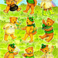 Vintage Printable Retro Sticker Sheet St Patricks Day Teddy Bears PDF Instant Digital Download Animal Decals Seals Collage Clipart