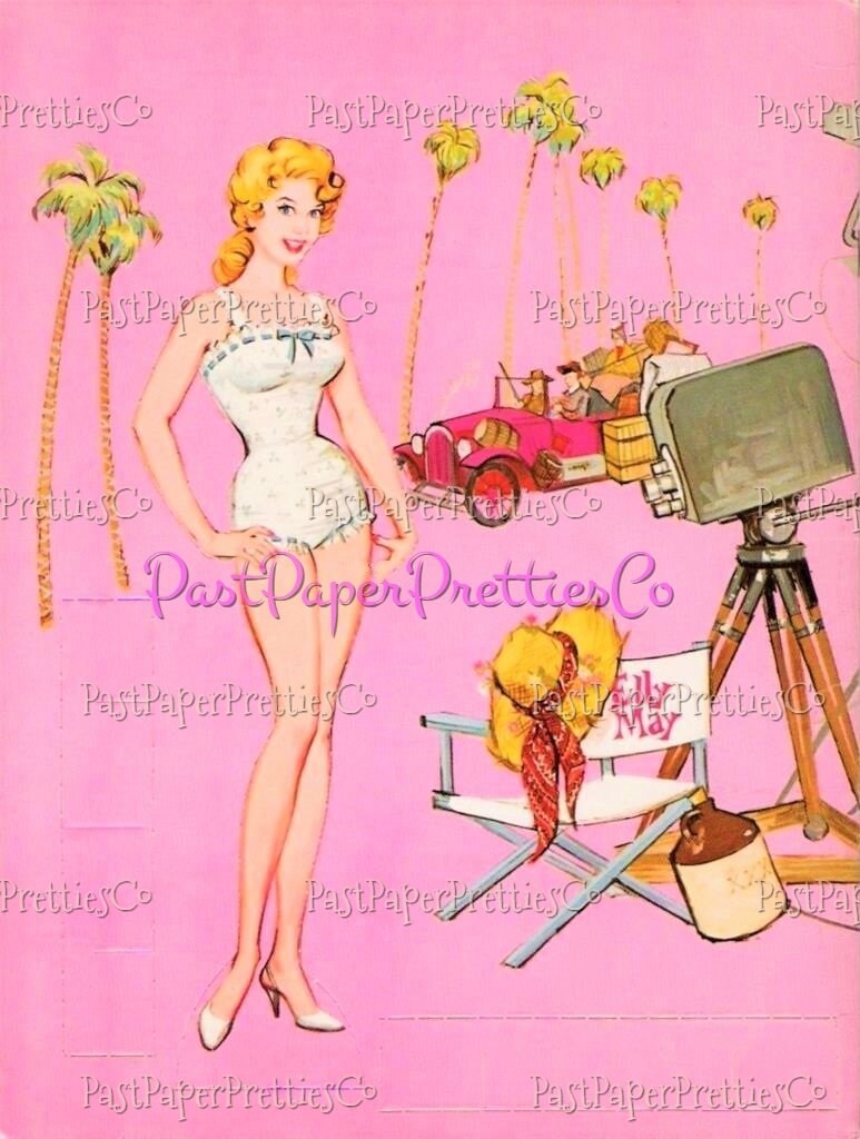 Vintage Paper Dolls Set Elly May From The Beverly Hillbillies Printable PDF Instant Digital Download Retro 1963 TV Show Clip Art