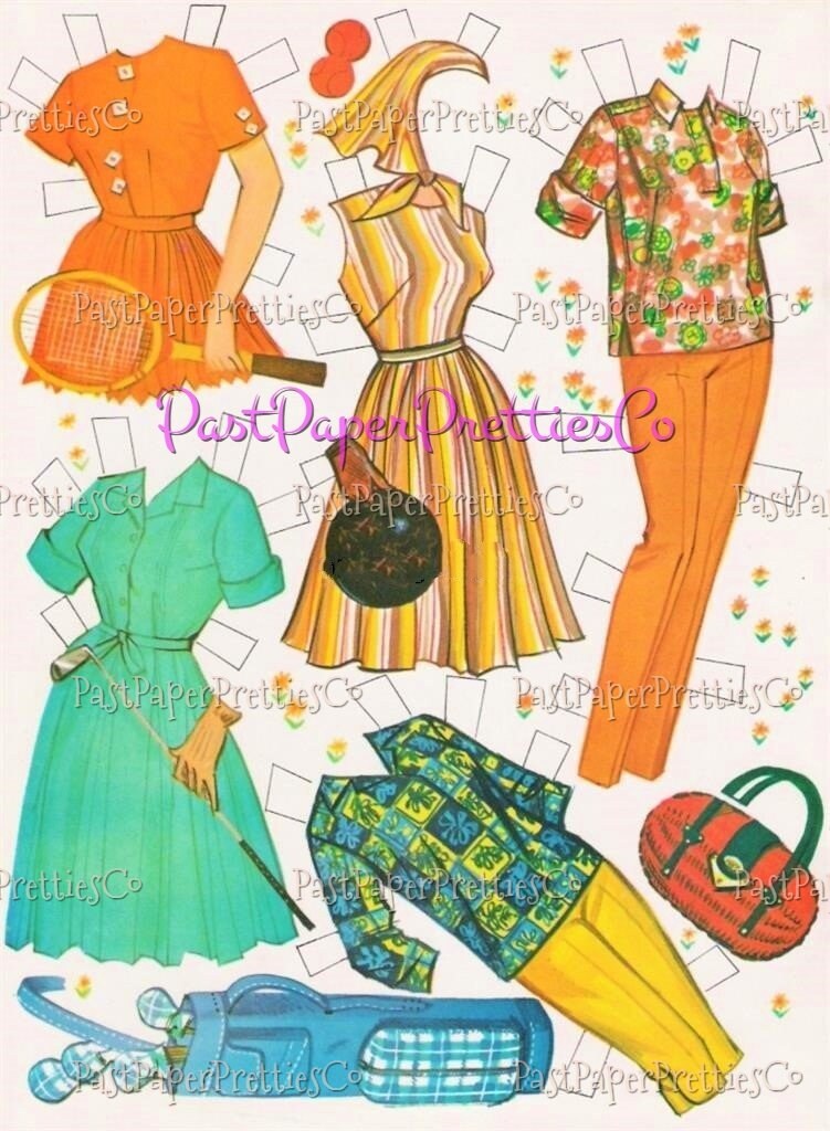 Vintage Paper Dolls Set Elly May From The Beverly Hillbillies Printable PDF Instant Digital Download Retro 1963 TV Show Clip Art