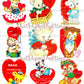 72 Vintage Teddy Bear Valentines Day Cards All Teddies Animal Themed Collage Sheets Printable PDF Instant Digital Download 2 Sizes