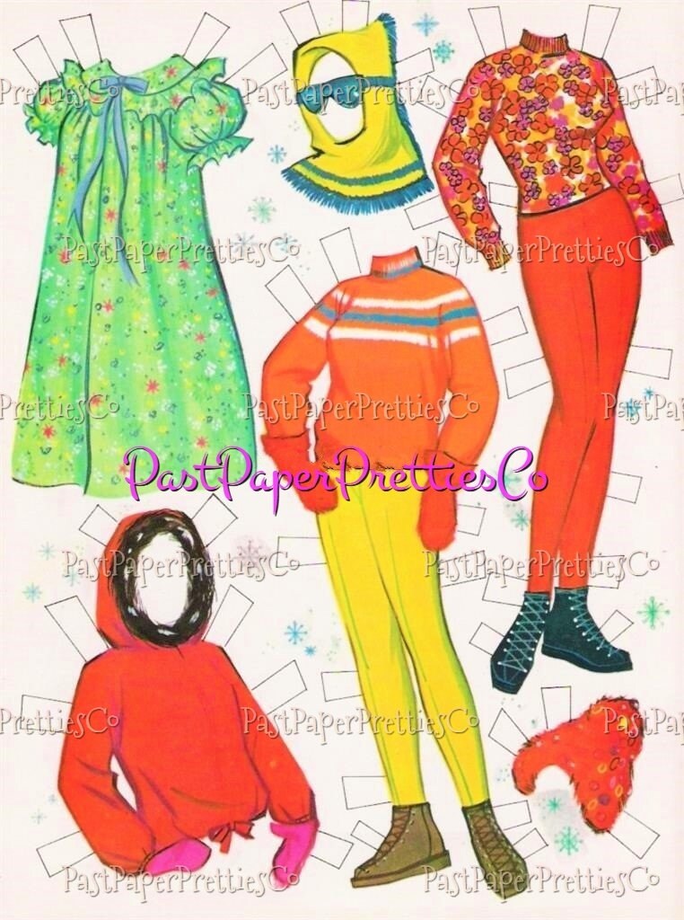 Vintage Paper Dolls Set Elly May From The Beverly Hillbillies Printable PDF Instant Digital Download Retro 1963 TV Show Clip Art