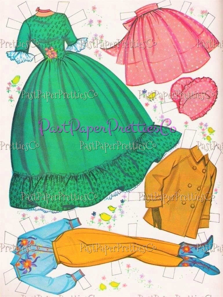 Vintage Paper Dolls Set Elly May From The Beverly Hillbillies Printable PDF Instant Digital Download Retro 1963 TV Show Clip Art