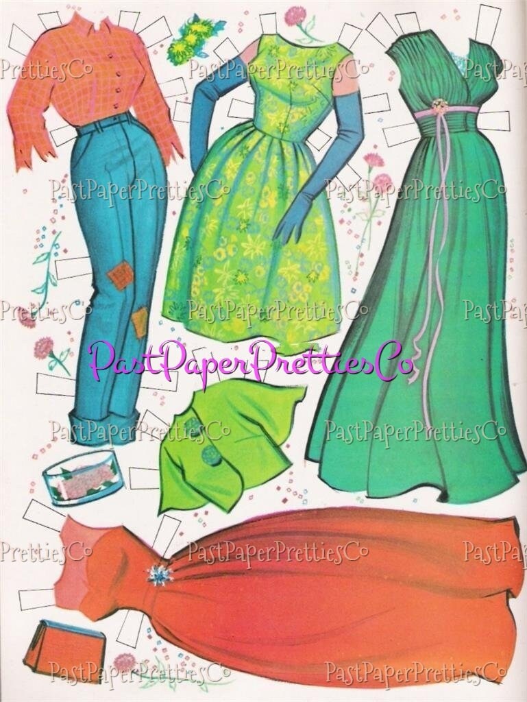 Vintage Paper Dolls Set Elly May From The Beverly Hillbillies Printable PDF Instant Digital Download Retro 1963 TV Show Clip Art