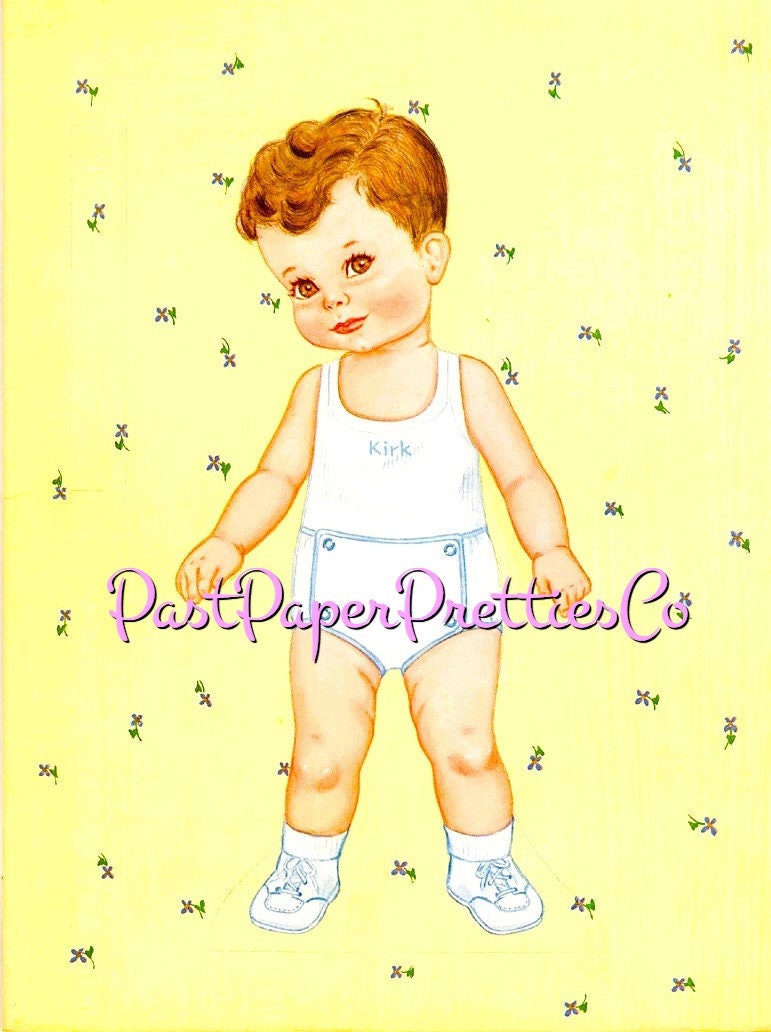 Vintage Paper Dolls Baby Album 1961 Cute Babies Toddlers Toys Clothing Printable PDF Instant Digital Download Retro Infant Clipart