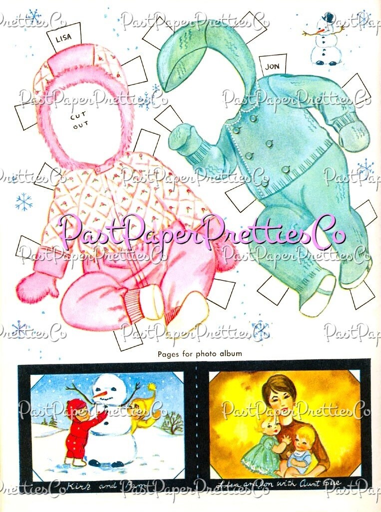 Vintage Paper Dolls Baby Album 1961 Cute Babies Toddlers Toys Clothing Printable PDF Instant Digital Download Retro Infant Clipart