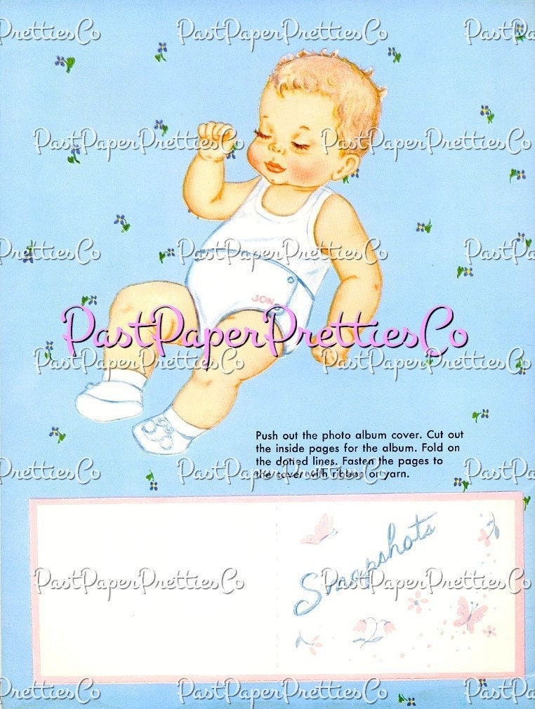 Vintage Paper Dolls Baby Album 1961 Cute Babies Toddlers Toys Clothing Printable PDF Instant Digital Download Retro Infant Clipart