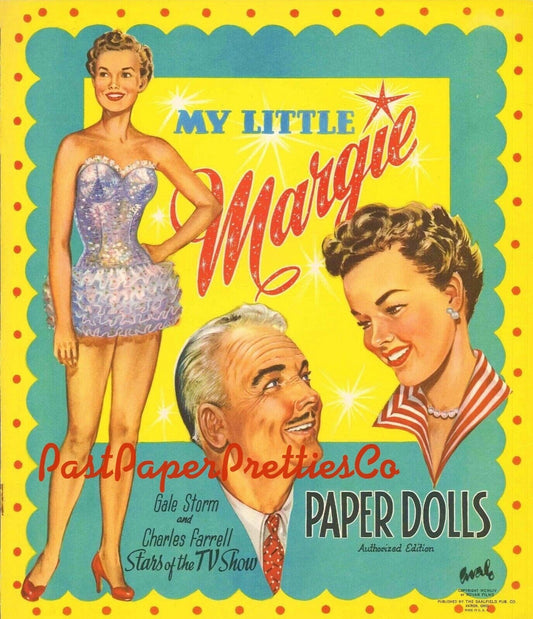 Vintage Paper Dolls My Little Margie TV Show 1954 Printable PDF Instant Digital Download TV Actress Starlet Gale Storm Doll Clip Art