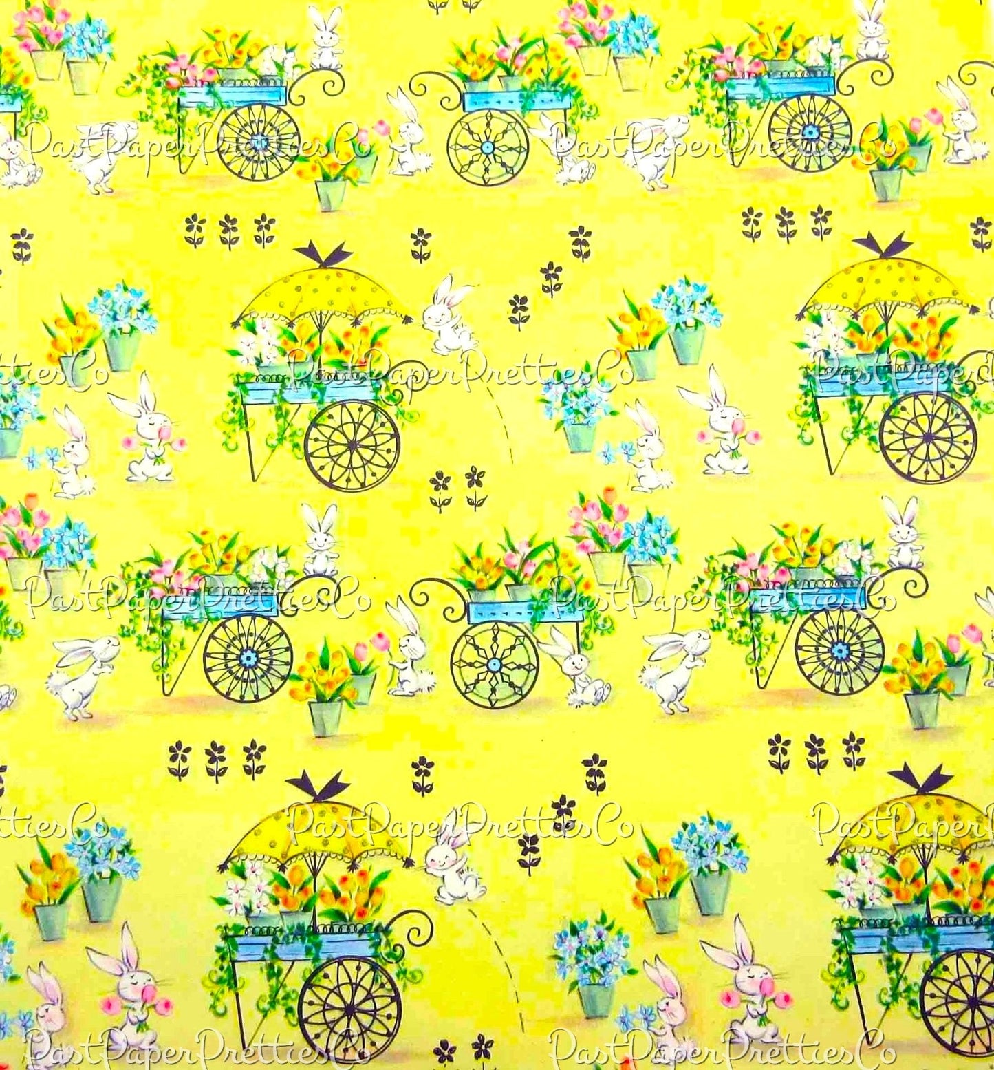 Vintage Printable Easter Gift Wrap 6 Pack Designs Retro Springtime Wrapping Paper Collage Sheets PDF Instant Digital Download MCM Bunnies