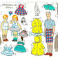 Vintage MCM Family Paper Doll Sets Retro Growing-Up Dolls Printable PDF Instant Digital Download Papercraft Play Sets 2 Sizes