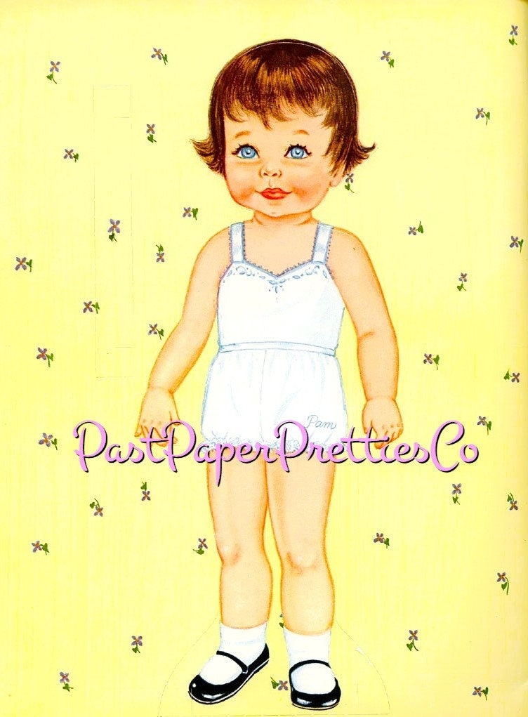 Vintage Paper Dolls Baby Album 1961 Cute Babies Toddlers Toys Clothing Printable PDF Instant Digital Download Retro Infant Clipart