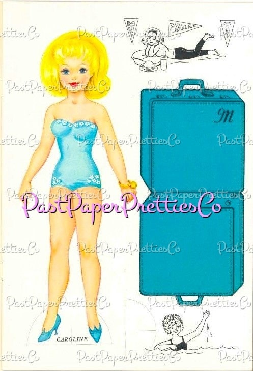 Vintage Paper Dolls Junior Vogue Printable PDF Instant Digital Download 4 Pretty Stylish Teens Cut Outs Clipart