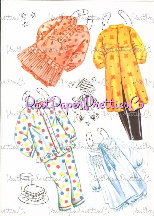 Vintage Paper Dolls Junior Vogue Printable PDF Instant Digital Download 4 Pretty Stylish Teens Cut Outs Clipart