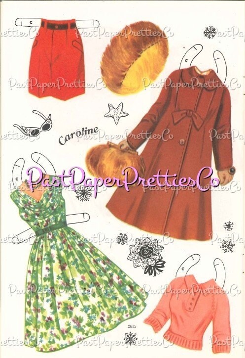 Vintage Paper Dolls Junior Vogue Printable PDF Instant Digital Download 4 Pretty Stylish Teens Cut Outs Clipart