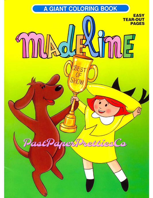 Vintage Madeline Coloring Book Printable PDF Instant Digital Download Retro Little Girl and Her Dog 70 Pages to Color