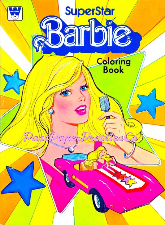 Vintage Superstar Barbie Coloring Book Printable PDF Instant Digital Download Retro Seventies 1977 Toy Doll 60 Pages to Color