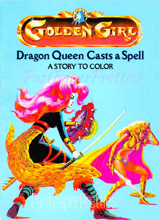 Vintage Golden Girl Guardians of The Gemstones Coloring Book Printable PDF Instant Digital Download Toy Dolls Dragon Queen 38 Pages to Color