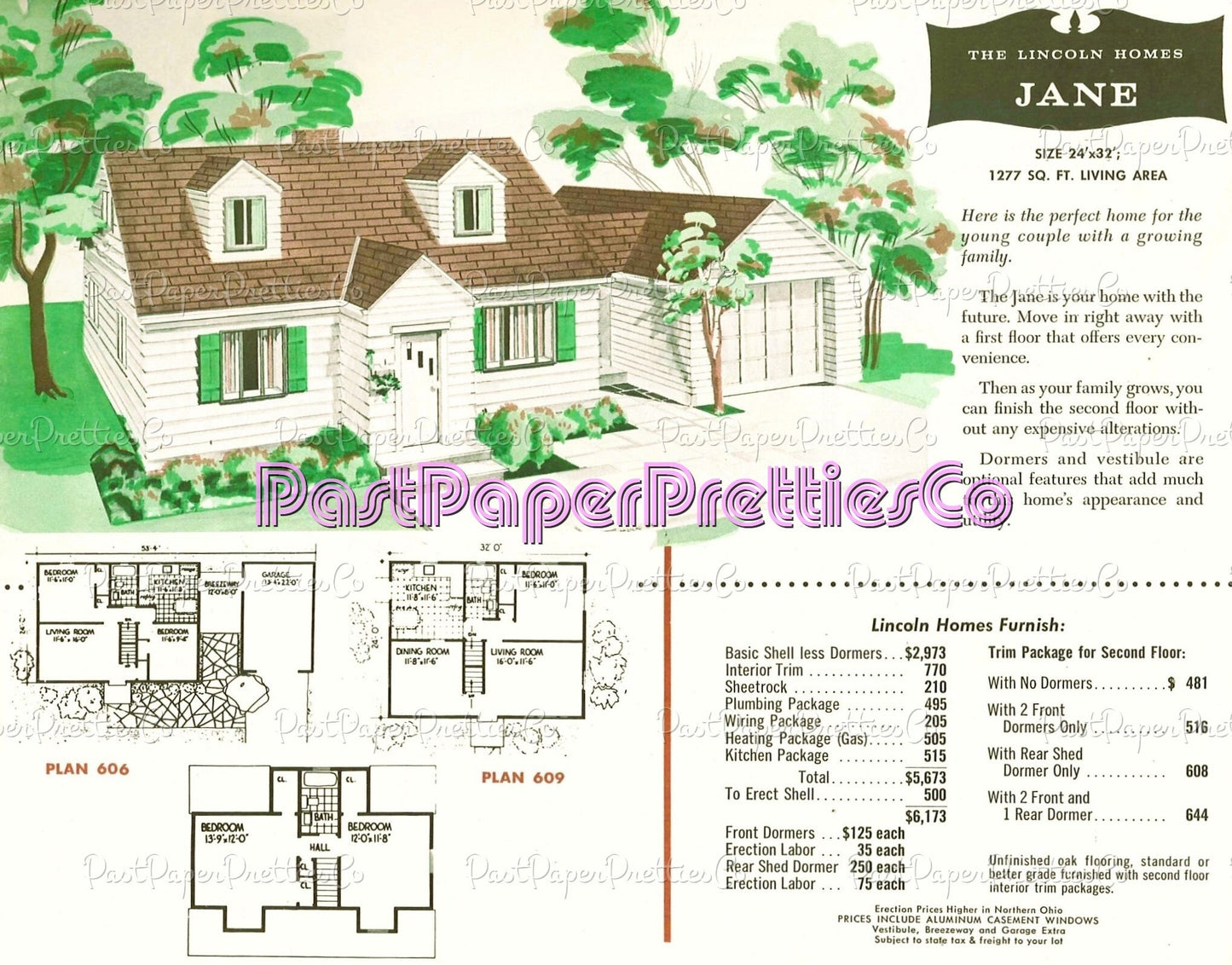 Vintage MCM House Plans Retro Mid Century Mod Homes Printable Book Kitschy Ladies Names 1955 PDF Instant Digital Download Suburbia Clipart