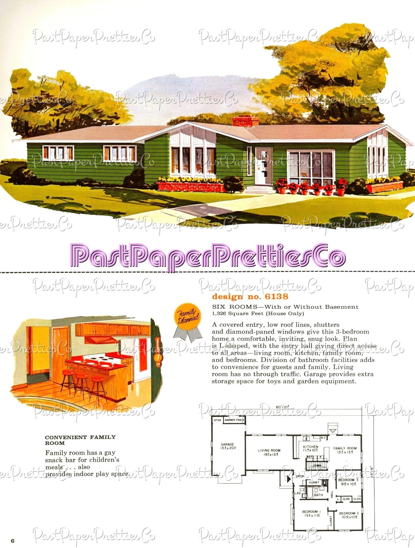 Vintage 12 MCM Family Planned Homes Unusual House Plans Retro Mid Century Modern Homes 1959 Printable Book PDF Instant Digital Download