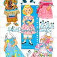 Vintage Paper Dolls 6 Stand-up Dolls from Storyland 1960s PDF Printable Instant Digital Download Cute Storybook Fairy Tale Clip Art