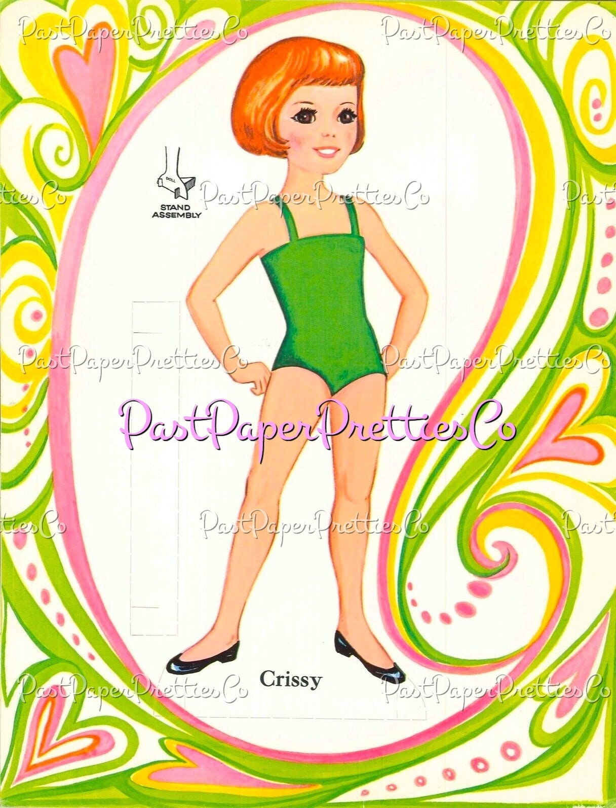 Vintage Paper Dolls Crissy Doll with Growing Hair Retro 1970 Printable PDF Instant Digital Download Cute Childhood Toy Doll Clip Art