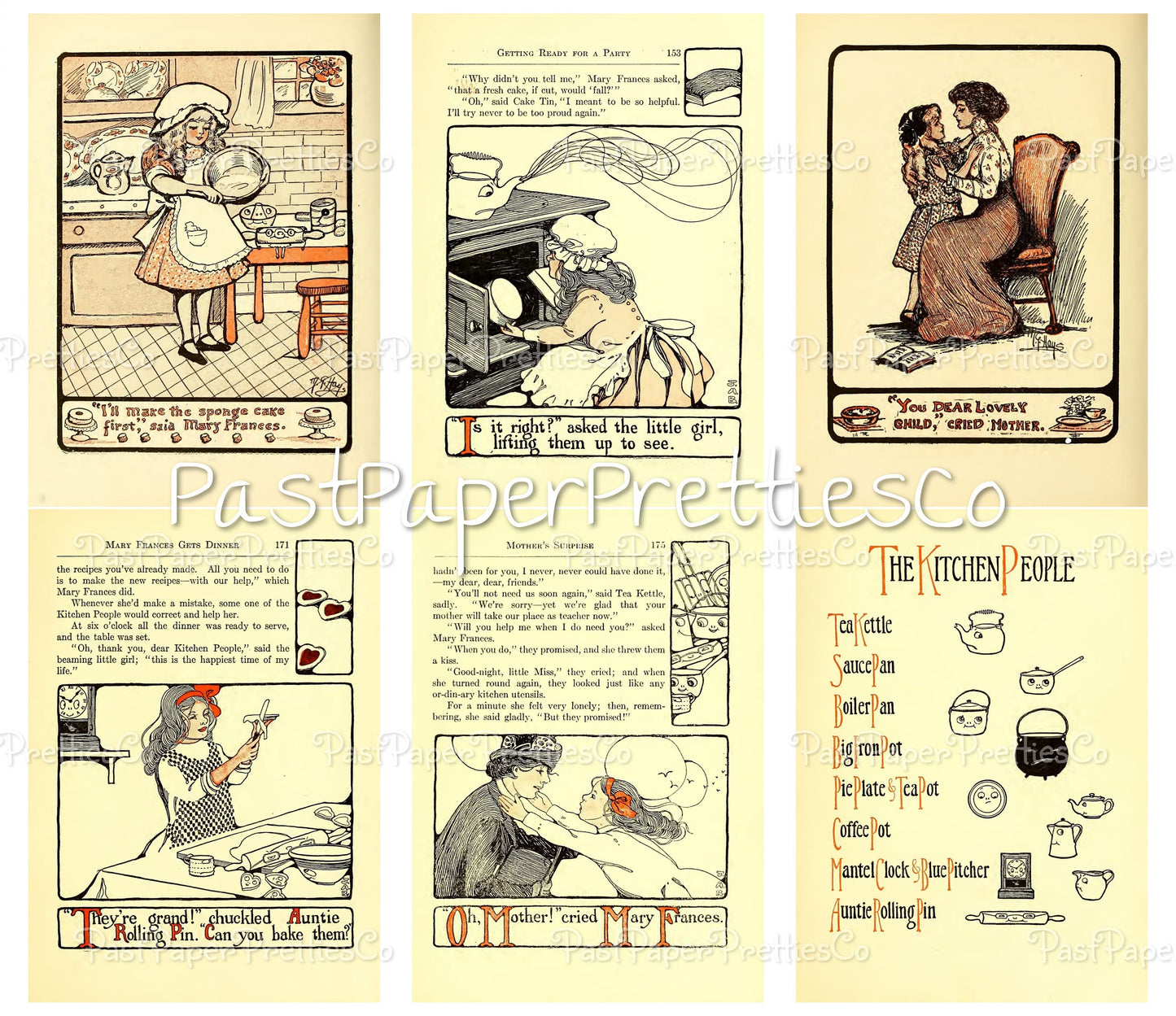 Vintage The Mary Frances Cook Book Repro PDF Instant Digital Download First Cookbook for Little Girls Adventures Among The Kitchen People