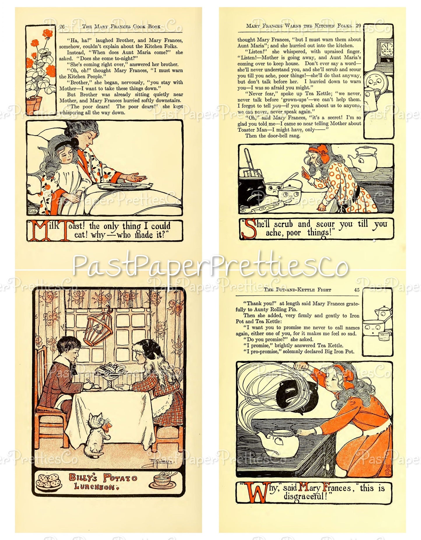 Vintage The Mary Frances Cook Book Repro PDF Instant Digital Download First Cookbook for Little Girls Adventures Among The Kitchen People