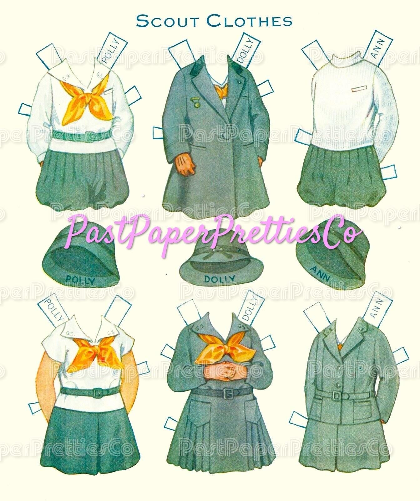 Vintage Paper Dolls Three Little Maids from School 1943 PDF Printable Instant Digital Download Cute Girl Friends Friendship Clip Art