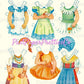 Vintage Paper Dolls Three Little Maids from School 1943 PDF Printable Instant Digital Download Cute Girl Friends Friendship Clip Art