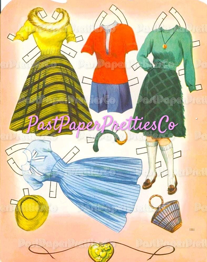 Vintage Paper Dolls The Heart of Julia Jones 1964 Printable PDF Instant Digital Download Retro Sisters Comic Strip Clipart