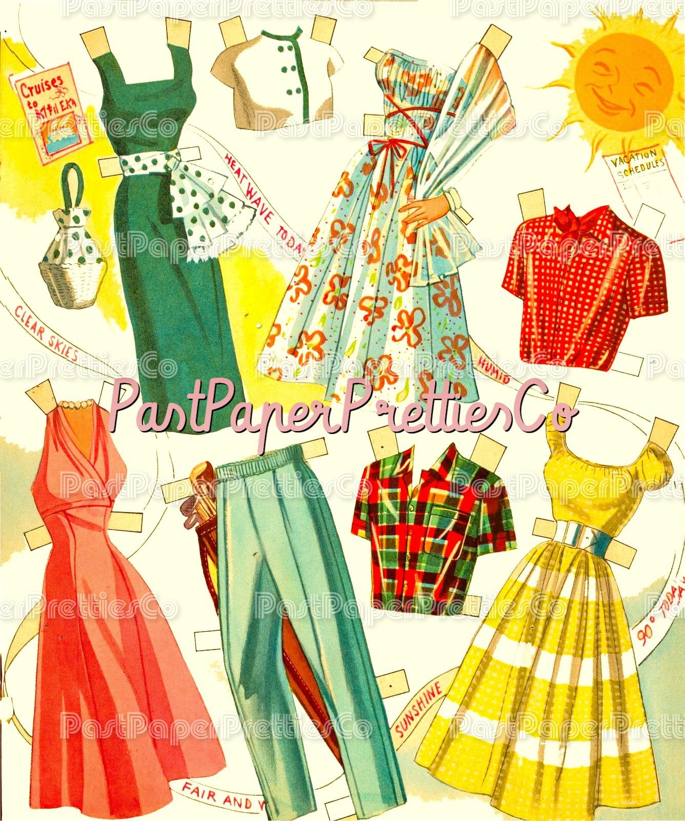 Vintage Paper Dolls Photo Fashions 3 Cut-Out Dolls 1953 PDF Printable Instant Digital Download Lady Man Models Clip Art