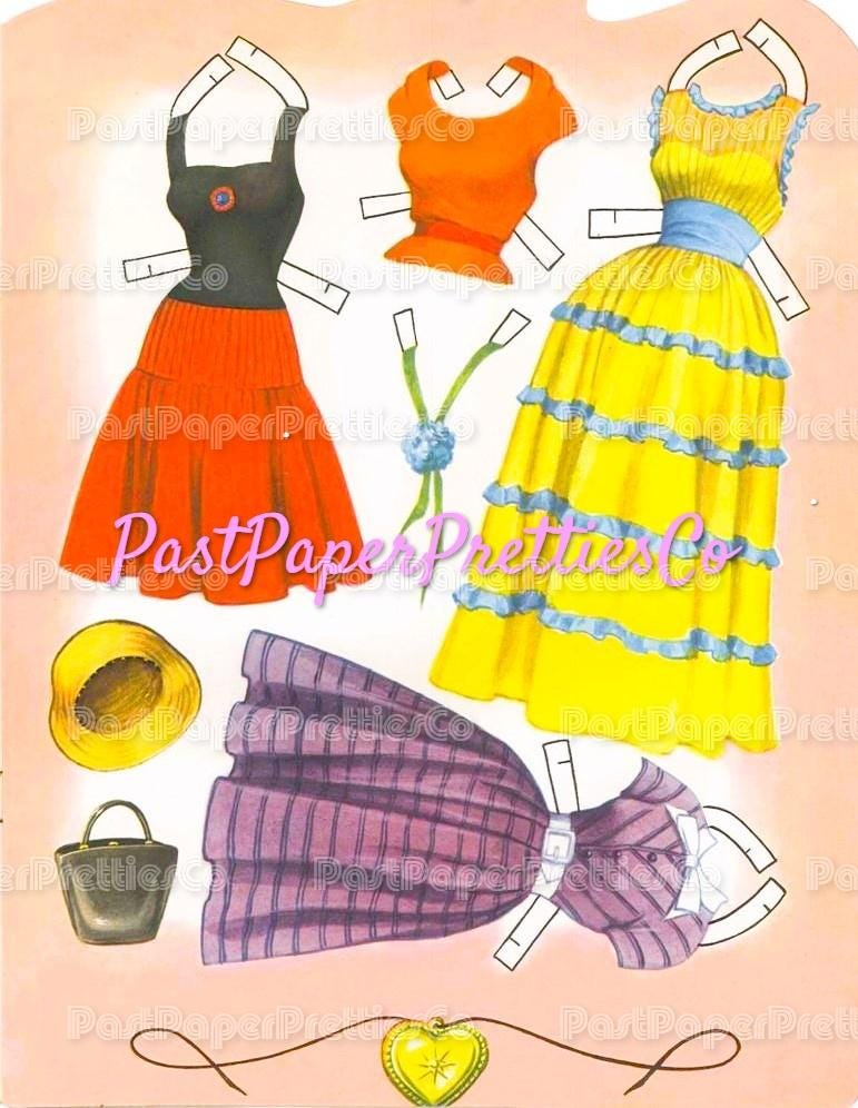 Vintage Paper Dolls The Heart of Julia Jones 1964 Printable PDF Instant Digital Download Retro Sisters Comic Strip Clipart