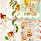 38 Vintage Printable Musical Christmas Angels Collage Sheets & Full Cards PDF Instant Digital Kitsch Cute Cherub Kids Babies