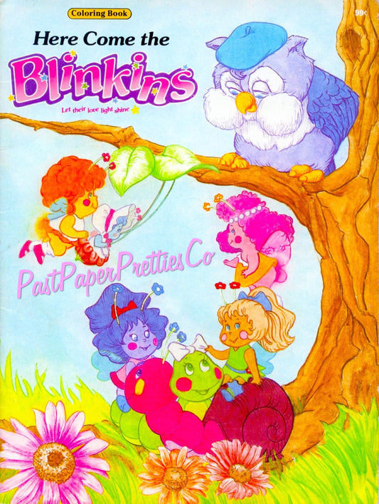 Vintage Printable Coloring Book Here Come The Blinkins 1985 PDF Instant Digital Download Cute Fireflies Childhood Toy Dolls Clipart 32 Pages