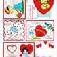 Vintage Printable Valentines Cards 1961 Cute Kitsch Children & Animals Collage Sheets PDF Instant Digital Download 49 Nostalgic Designs