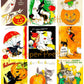 SET TWO Vintage Halloween Printable Collage Cards Retro Mid Century Images PDF Instant Digital Download Cute Spooky Clip Art 2 Sizes