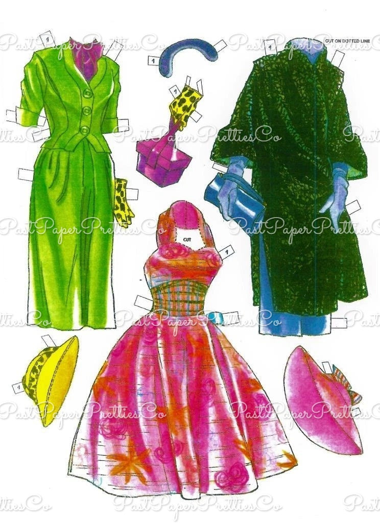 Vintage Paper Dolls Esther William Movie Star 1953 Printable PDF Instant Digital Download Hollywood Actress Starlet Cut Outs Doll Clip Art