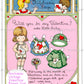 Vintage Valentines Day Little Girl Paper Doll Printable Sheets PDF Instant Digital Download 1980s Childrens Pages