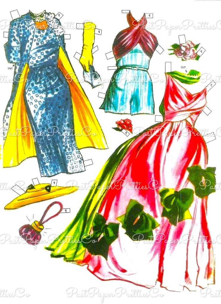 Vintage Paper Dolls Esther William Movie Star 1953 Printable PDF Instant Digital Download Hollywood Actress Starlet Cut Outs Doll Clip Art