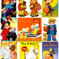 Vintage Halloween Printable CUTE Trick Or Treaters Collage Cards Retro Mid Century Children Images PDF Instant Digital Download 2 Sizes