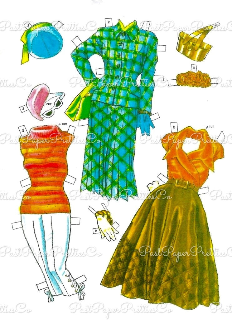 Vintage Paper Dolls Esther William Movie Star 1953 Printable PDF Instant Digital Download Hollywood Actress Starlet Cut Outs Doll Clip Art