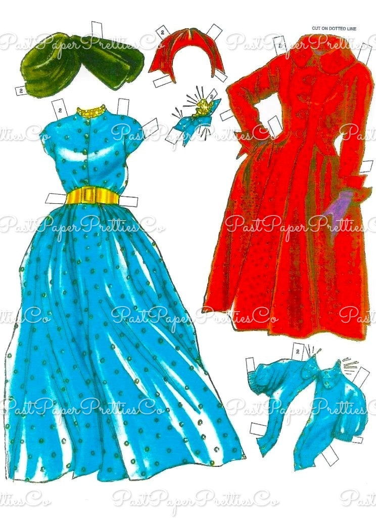 Vintage Paper Dolls Esther William Movie Star 1953 Printable PDF Instant Digital Download Hollywood Actress Starlet Cut Outs Doll Clip Art